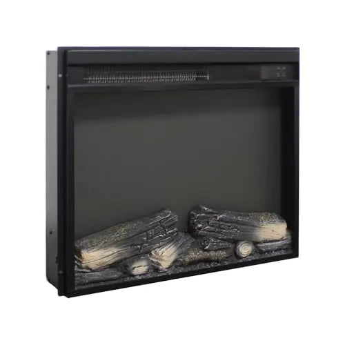 26 Inch Electric Fireplace Insert, Ultra Thin Heater with Log Set & Realistic Flame, Remote Control with Timer, Overheating Protection (26 inch) QIHAI