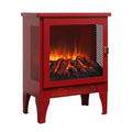 21 inchThree-Sided Freestanding Electric Fireplace Stove Heater with 3D Flame Effect with Remote Control (21 INCH-G) QIHAI