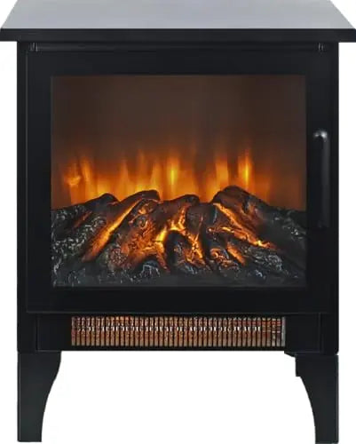 21 inchThree-Sided Freestanding Electric Fireplace Stove Heater with 3D Flame Effect with Remote Control (21 INCH-G) QIHAI