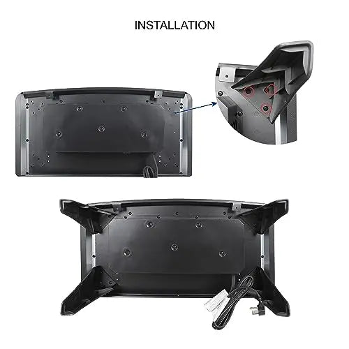 21 inchThree-Sided Freestanding Electric Fireplace Stove Heater with 3D Flame Effect with Remote Control (21 INCH-G) QIHAI