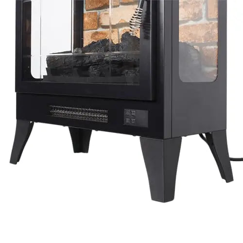 21 inchThree-Sided Freestanding Electric Fireplace Stove Heater with 3D Flame Effect with Remote Control (21 INCH-G) QIHAI