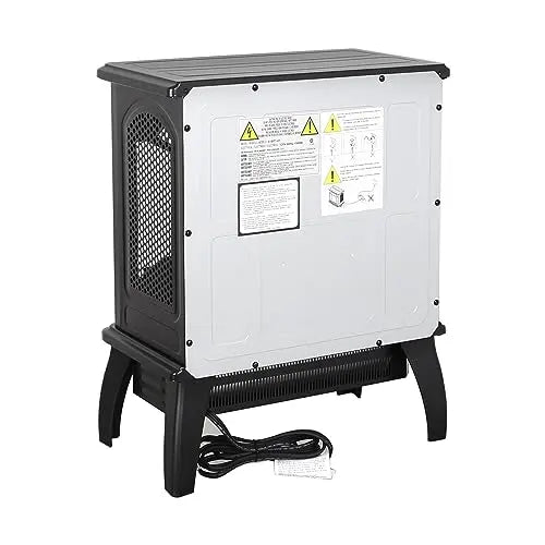 21 inchThree-Sided Freestanding Electric Fireplace Stove Heater with 3D Flame Effect with Remote Control (21 INCH-G) QIHAI