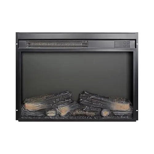 26 Inch Electric Fireplace Insert, Ultra Thin Heater with Log Set & Realistic Flame, Remote Control with Timer, Overheating Protection (26 inch) QIHAI