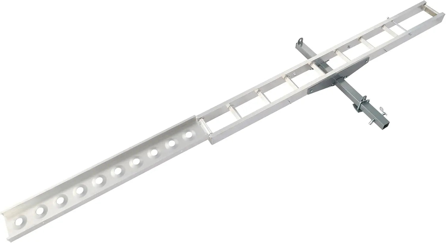 Aluminum Motorcycle Hitch Mount Carrier, Dirt Bike Rack with Loading Ramp, 400lb Capacity with Anti-Rattle Stabilizer, Fits 2" Receiver,Lightweight & Rust-Resistant QIHAI