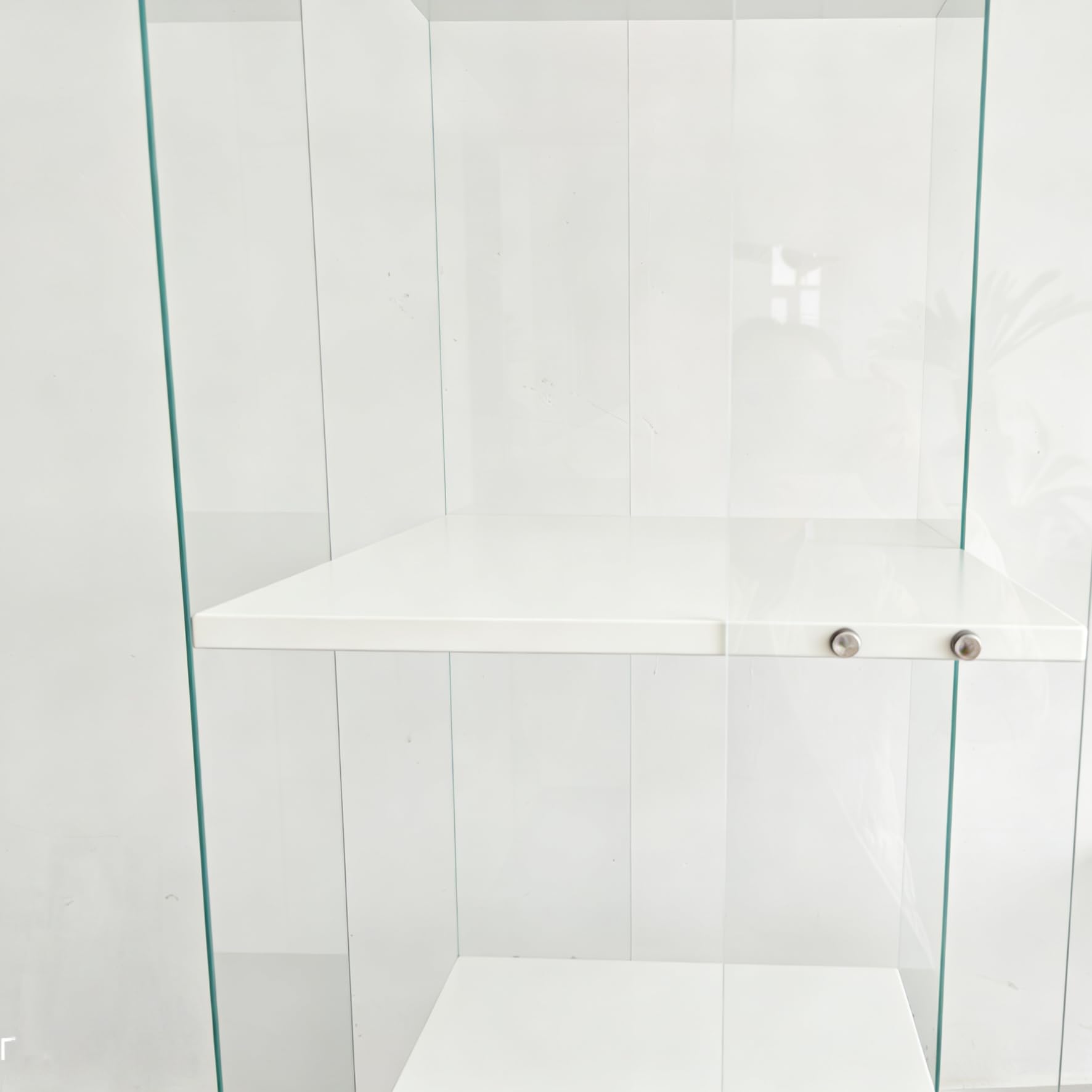 Tempered Glass Display Cabinet with Doors, Curio Cabinet with Lights,Rotatable 4 Tier Glass Display Case for Living Room,Dining Room,Corridor,Office (White, 4-Tier)