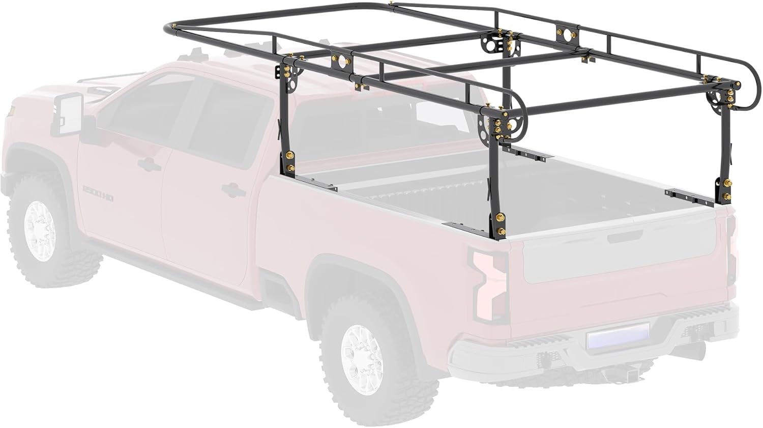1000 LBS Adjustable Truck,Universal Steel Over-Cab Truck Bed Rack,Contractor Pickup Lumber Full Size Rack Adjustable for Kayak, Ladder, Surfboard, Lumber