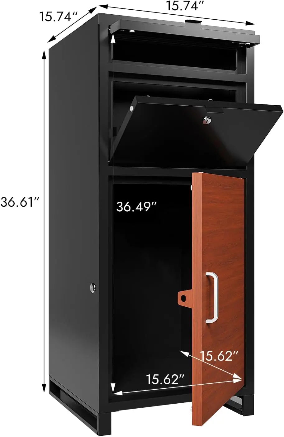 Package Drop Boxes & Lockers,Courier Locker with Mechanical Lock,Floor Standing Parcel Locker, Burglar Resistant Stopper, for Porch Curbside QIHAI