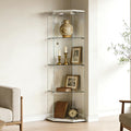 Corner Display Cabinet,Curio Cabinet with Tempered Glass Doors, Wine Bar Cabinet with Lights and Locks,4 Tier Glass Display Case for Living Room,Dining Room,Corridor,Office (Black)