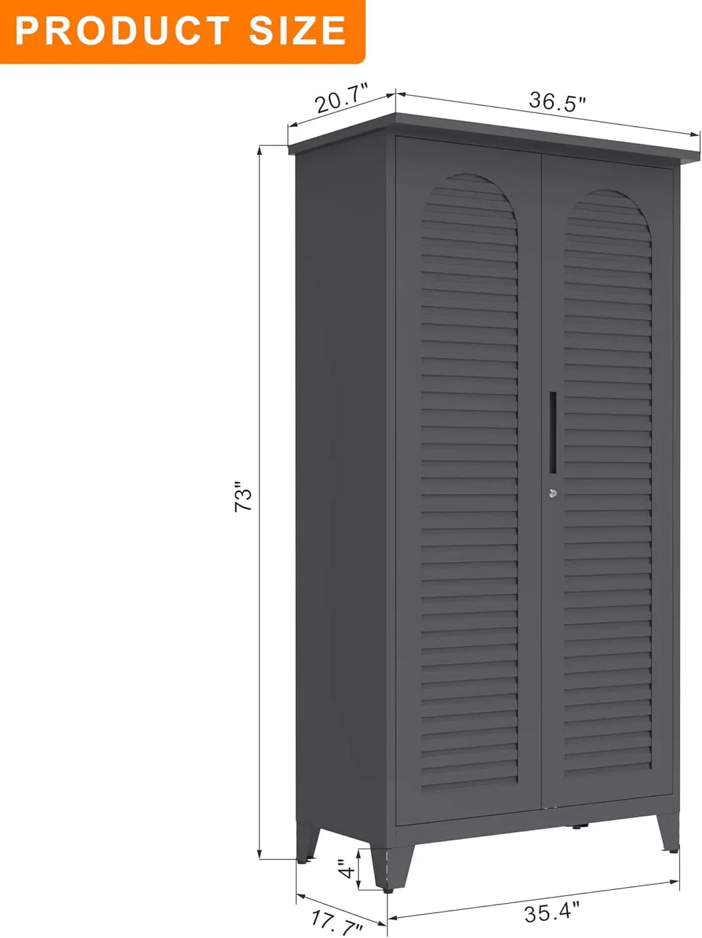 QIHAI Tool Chests & Cabinets,47'' Tall Metal Tool Storage Cabinet, with Ample Storage Space for Garage,Warehouse,Garden,Office, Living Room,Bathroom,Utility Room (47'' Tall + Slate + Steel) QIHAI