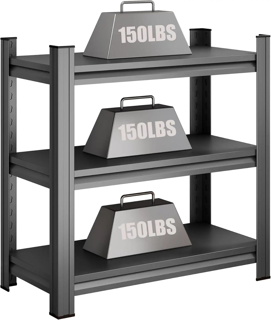 QIHAI 5 Tier Metal Shelves for Storage Garage Shelving 2000LBS Heavy Duty Storage Shelves Adjustable Garage Shelf Industrial Shelving Unit Storage Utility Rack,35.4" W*15.7" D*72" H,Black QIHAI