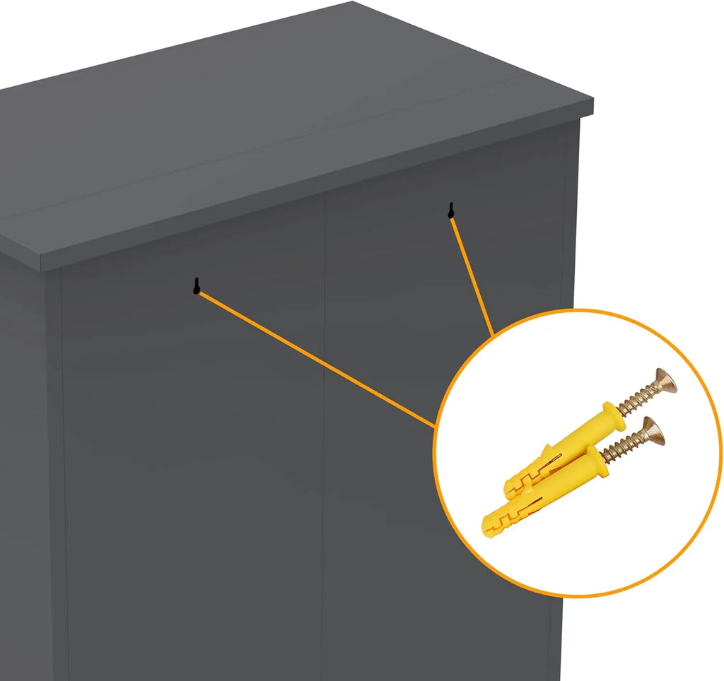QIHAI Tool Chests & Cabinets,47'' Tall Metal Tool Storage Cabinet, with Ample Storage Space for Garage,Warehouse,Garden,Office, Living Room,Bathroom,Utility Room (47'' Tall + Slate + Steel) QIHAI