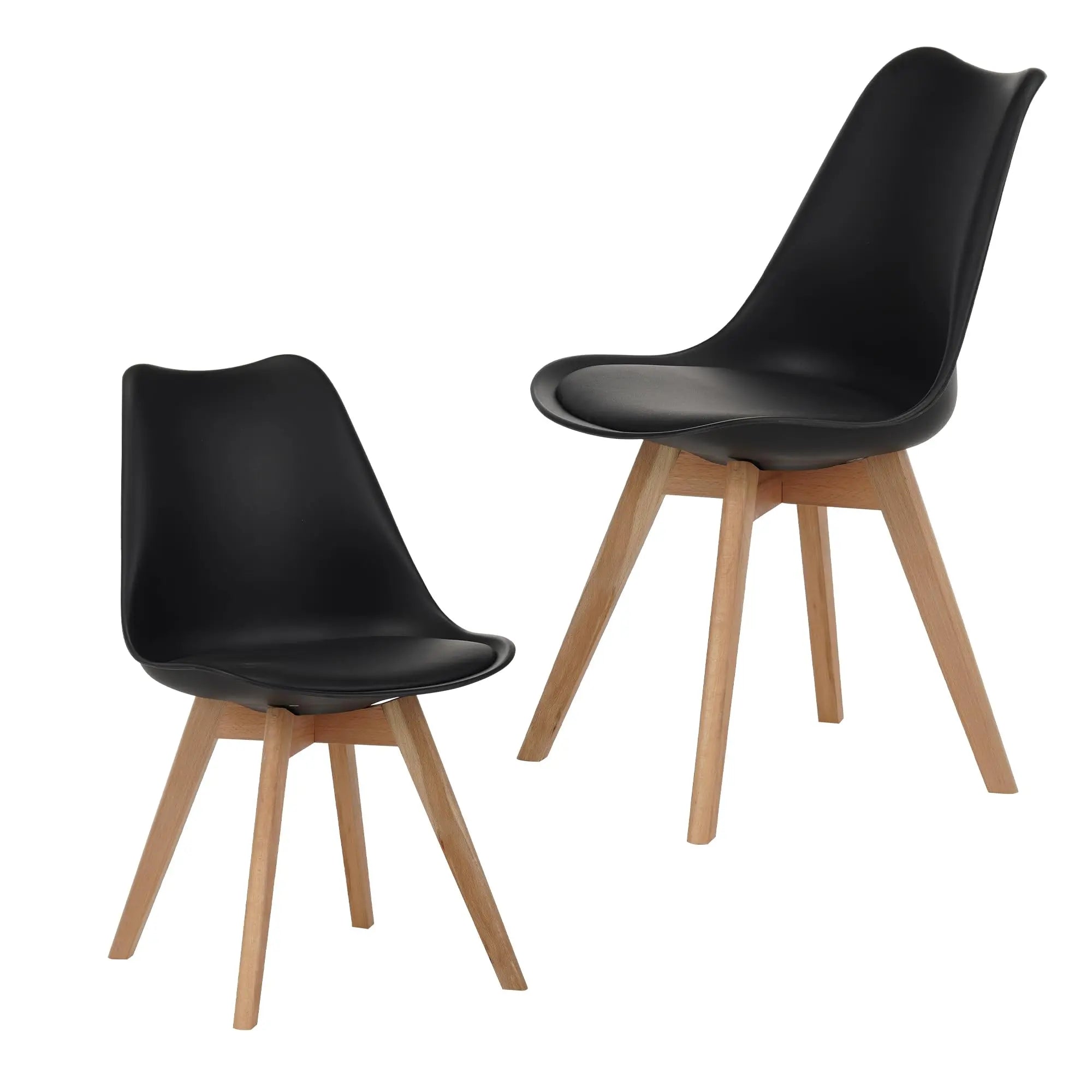 QIHAI Set of 4 Dining Chairs, Medieval Modern Style Dining Chairs for Kitchen and Dining Room, with Wooden Legs (White) QIHAI