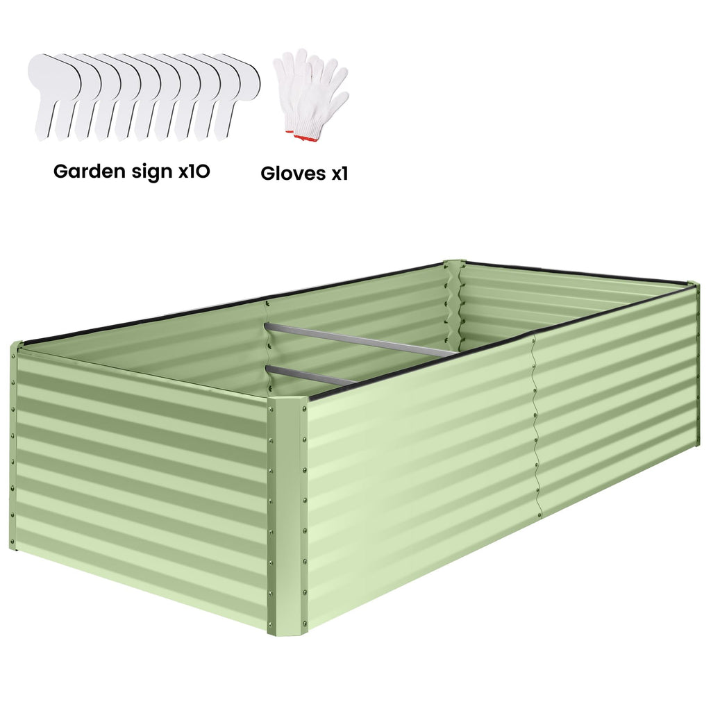 8×4×2 FT Galvanized Planter Box, Raised Garden Bed, Outdoor Above Ground Planter Extra Large Garden Box Kits for Vegetables, Flowers, Herbs (White)