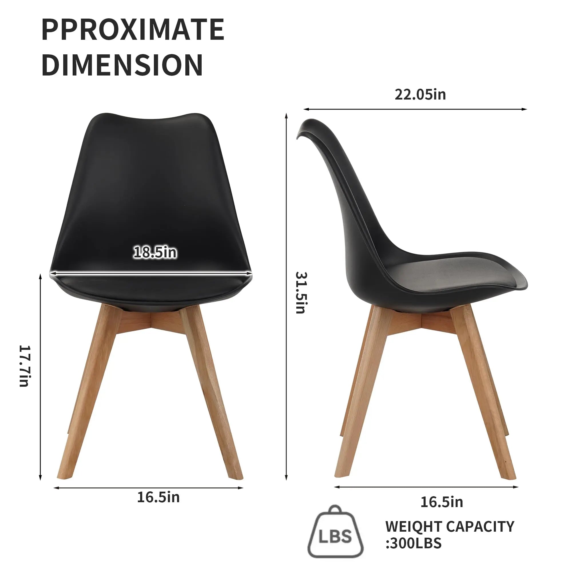 QIHAI Set of 4 Dining Chairs, Medieval Modern Style Dining Chairs for Kitchen and Dining Room, with Wooden Legs (White) QIHAI