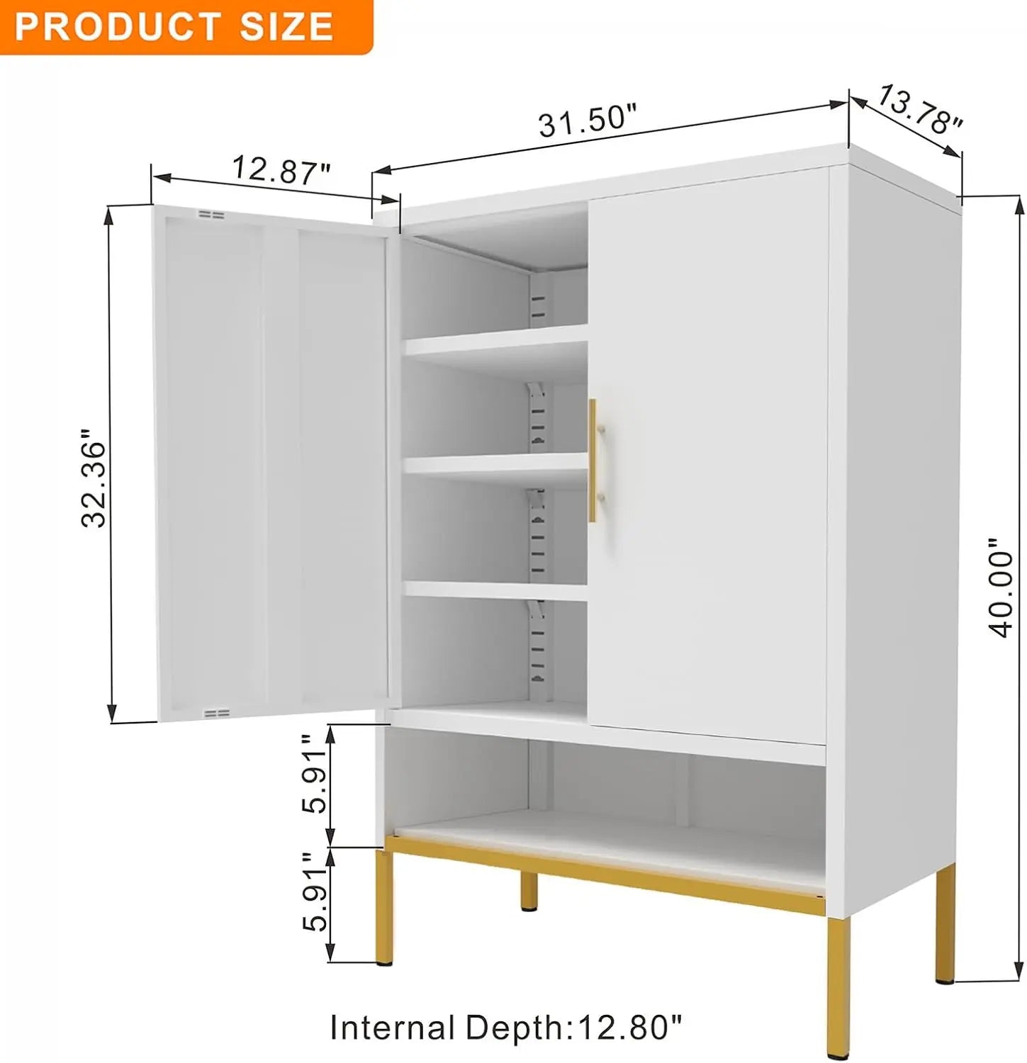 QIHAI 43'' Tall 2-Doors Shoes Cabinet, Metal 7-Tier Hidden Shoe Organizer,Modern Narrow Shoe Storage Cabinet with Adjustable Shelves for Entryway, Hallway, Closet,Living Room,White QIHAI