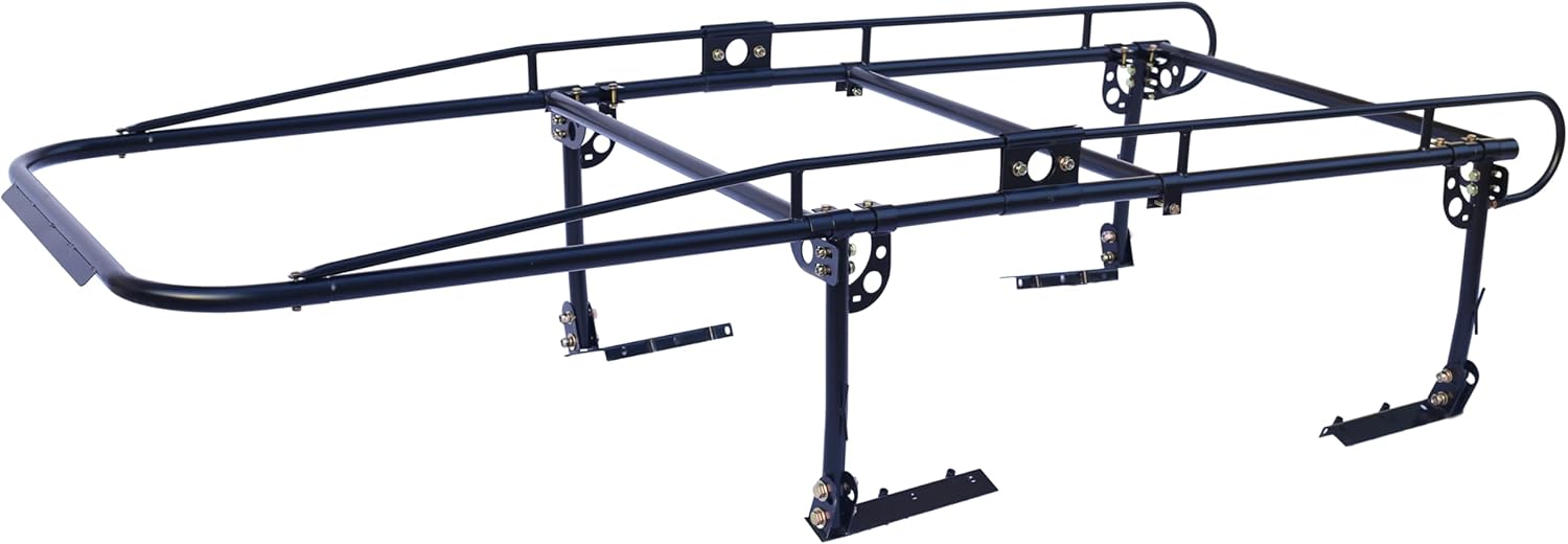 1000 LBS Adjustable Truck,Universal Steel Over-Cab Truck Bed Rack,Contractor Pickup Lumber Full Size Rack Adjustable for Kayak, Ladder, Surfboard, Lumber