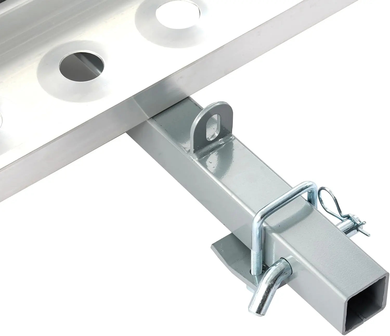 Aluminum Motorcycle Hitch Mount Carrier, Dirt Bike Rack with Loading Ramp, 400lb Capacity with Anti-Rattle Stabilizer, Fits 2" Receiver,Lightweight & Rust-Resistant QIHAI