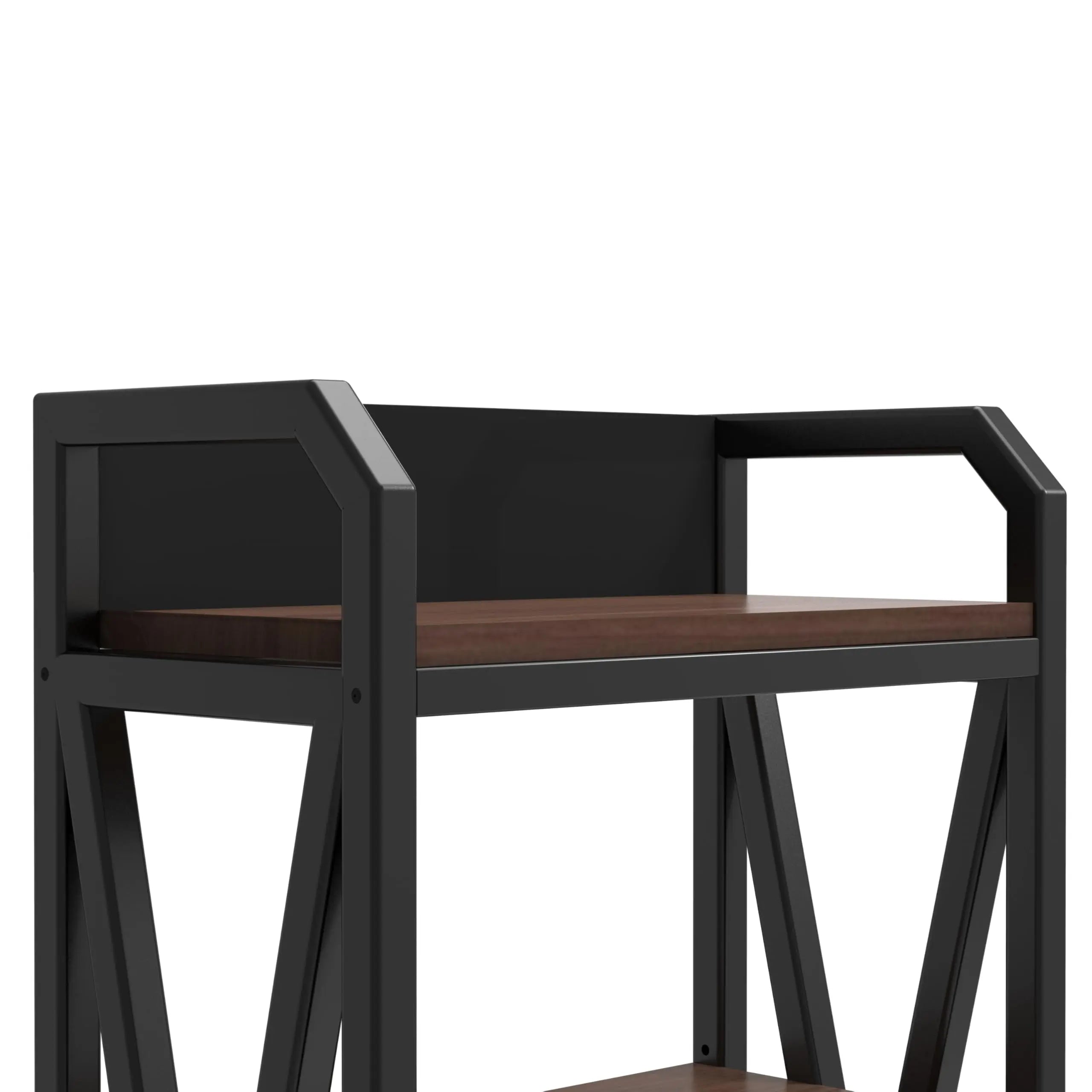 QIHAI 56.30'' Bakers Rack 4-Level Storage Shelves Metal and Wooden Kitchen Shelves, Kitchen Organizers and Storage, for Garage, Pantry, Bathroom, Closet (4-Tier 56.3" H x 33.5" W x 15.8" D) QIHAI