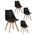 QIHAI Set of 4 Dining Chairs, Medieval Modern Style Dining Chairs for Kitchen and Dining Room, with Wooden Legs (White) QIHAI