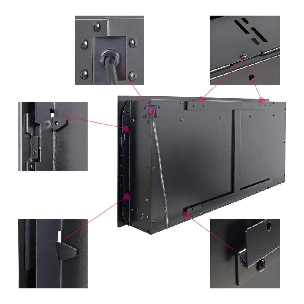 42 inch Electric Fireplace,Recessed Ultra Thin,Tempered Glass Front,Wall Mounted with Remote and Multi Color Flame & Emberbed, LED Light Heater QIHAI