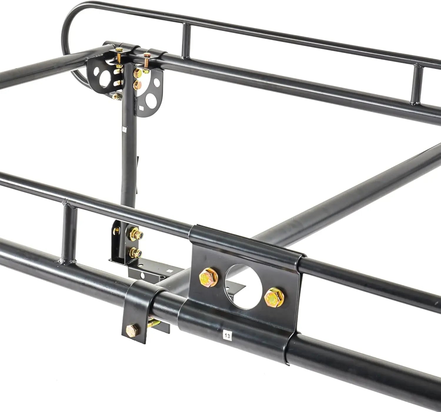 Universal Steel Over-Cab Truck Bed Rack Contractor Pickup Lumber Full Size Rack Adjustable for Kayak, Ladder, Surfboard, Lumber QIHAI
