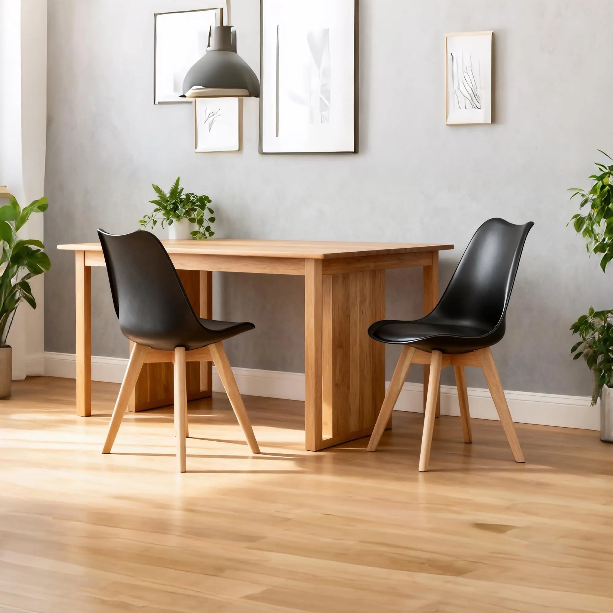 QIHAI Set of 4 Dining Chairs, Medieval Modern Style Dining Chairs for Kitchen and Dining Room, with Wooden Legs (White) QIHAI