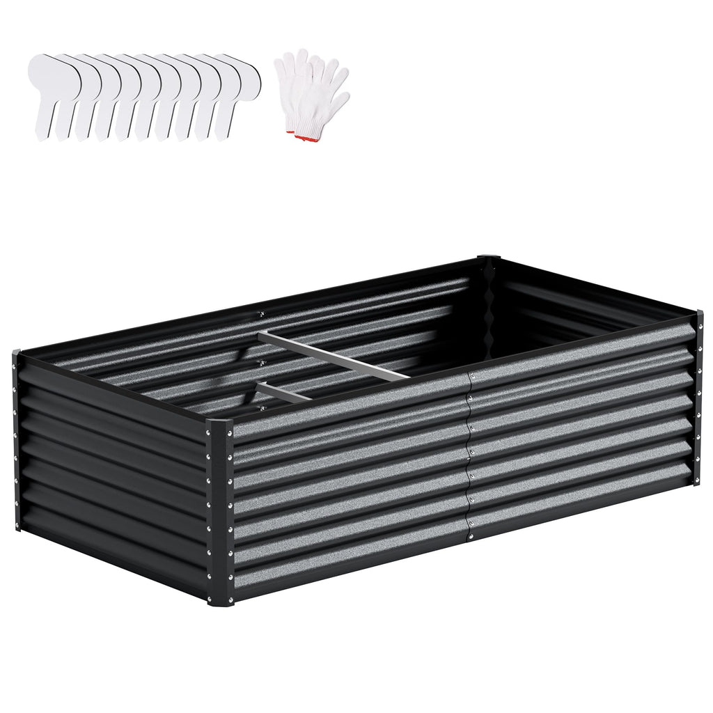 8×4×2 FT Galvanized Planter Box, Raised Garden Bed, Outdoor Above Ground Planter Extra Large Garden Box Kits for Vegetables, Flowers, Herbs (White)