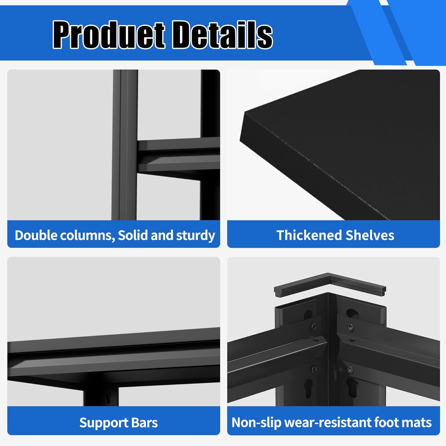 30-40 Gallon Fish Tank Stand - Metal Aquarium Stand, 47.2" W x 18"D x 39" H Adjustable Heavy Duty Garage Storage Shelving Rack, 3-Tier Fish Tank Rack Shelf for Home Office, Tank Not Included,Black