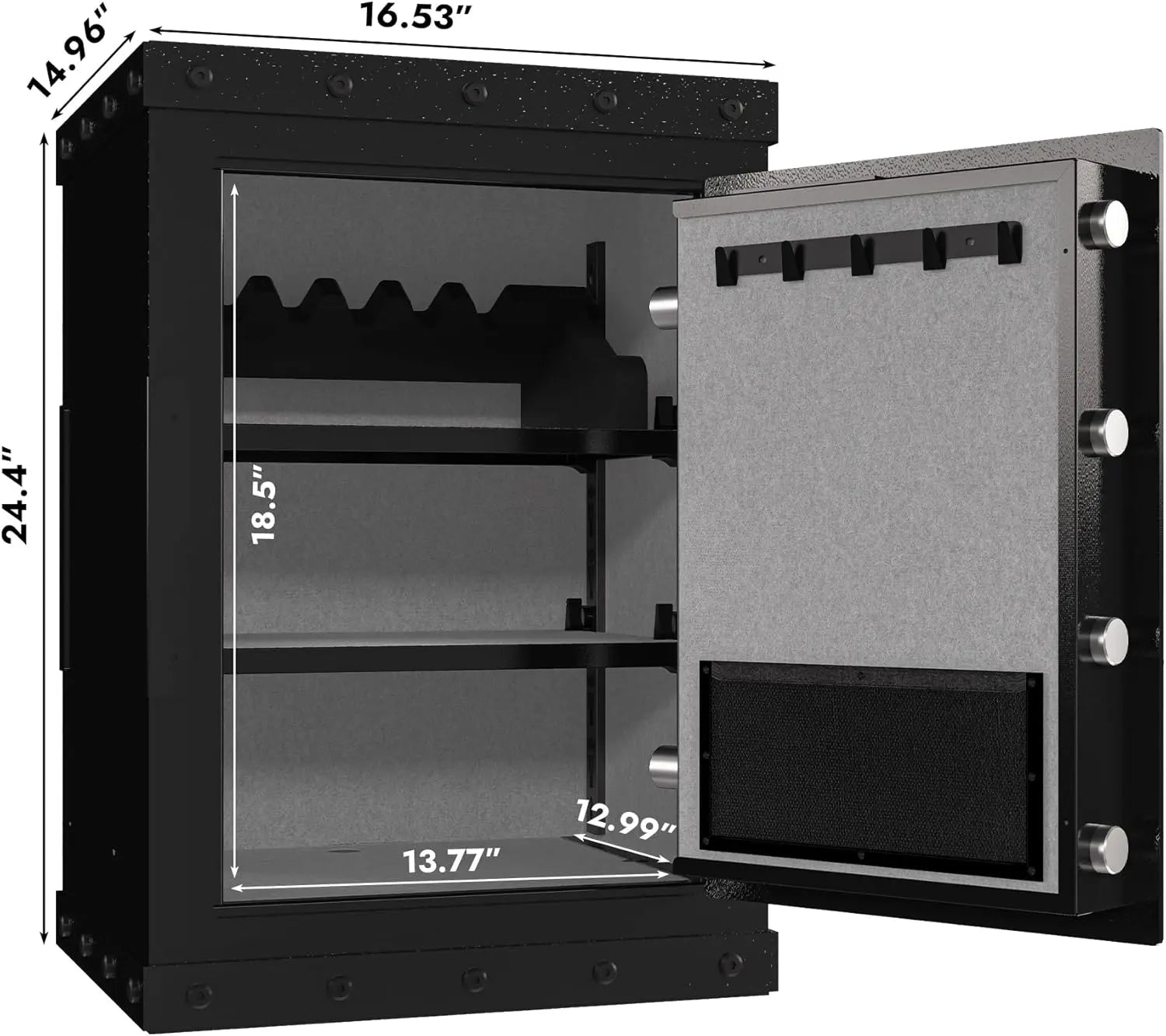QIHAI Cabinet Safes,Three-Lock Safe, Measuring 24.4 ″ × 16.5″ × 14.9 ″, Suitable for Home and Office Use, Large Steel Digital Safe Equipped with a Digital Lock QIHAI