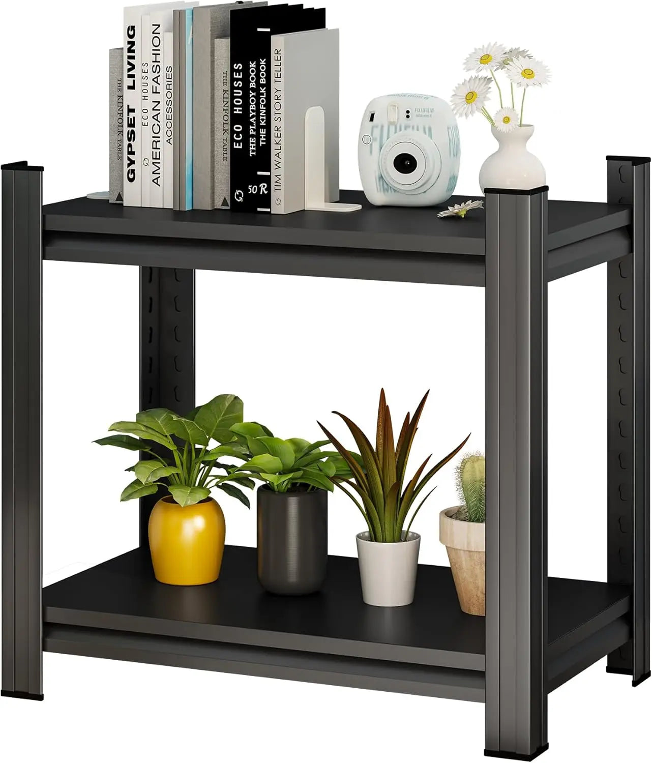 QIHAI 5 Tier Metal Shelves for Storage Garage Shelving 2000LBS Heavy Duty Storage Shelves Adjustable Garage Shelf Industrial Shelving Unit Storage Utility Rack,35.4" W*15.7" D*72" H,Black QIHAI