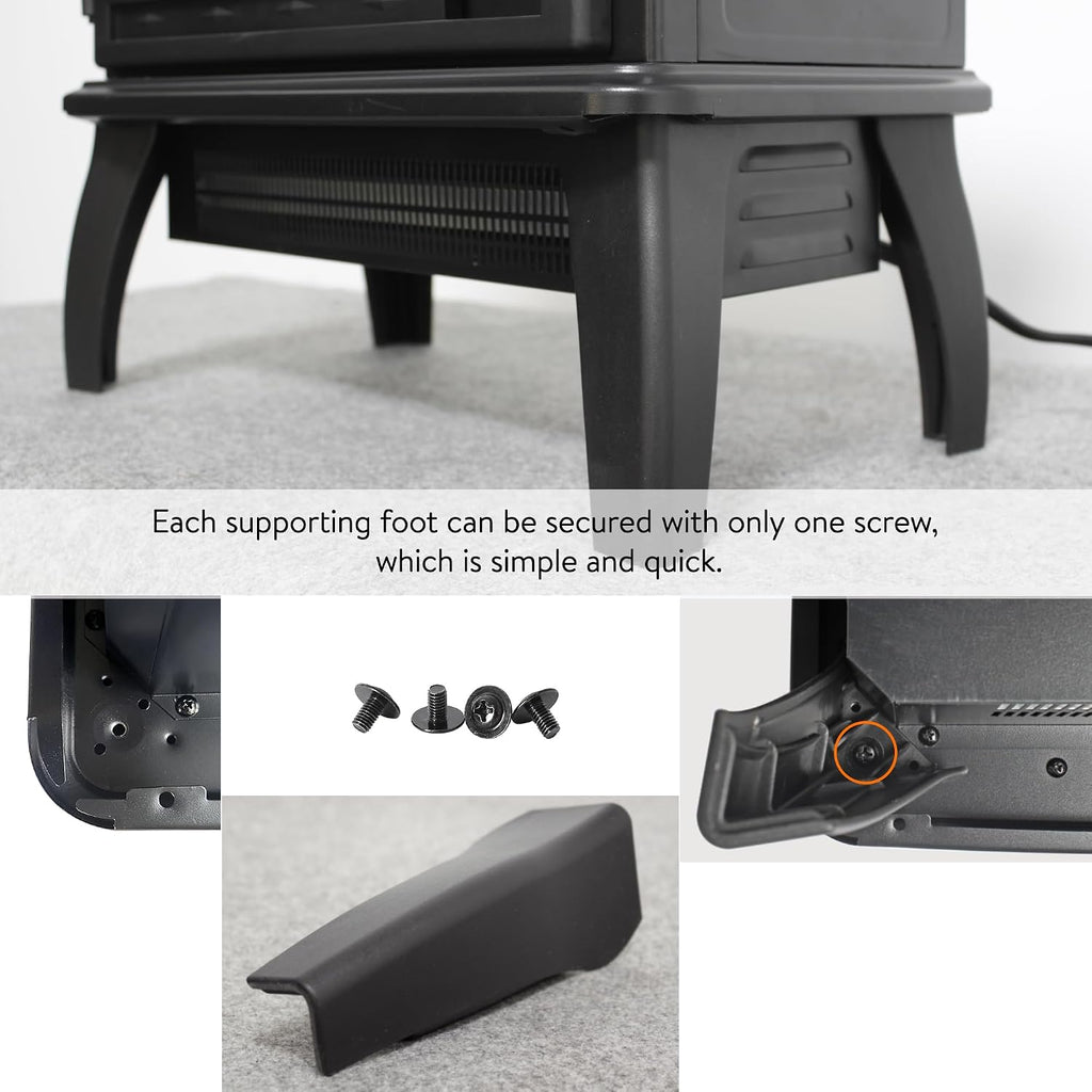 18 Inch Electric Fireplace Stove | 5000 BTU, 4 Brightness Levels, Remote & Timer, Infrared Heater, Indoor Use