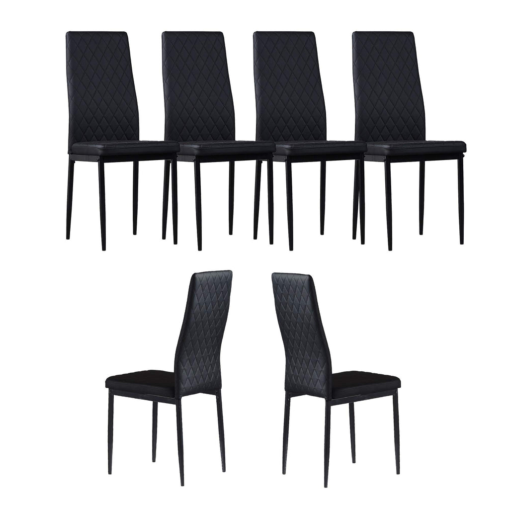 Dining Chairs Set of 4, Dining Chairs with Cushions, PU Leather Upholstered Kitchen Dining Room Chairs with Metal Legs for Dining Living Room (White, 4 PCS)
