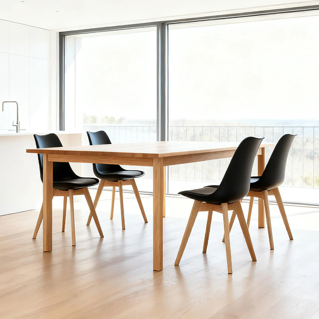 QIHAI Set of 4 Dining Chairs, Medieval Modern Style Dining Chairs for Kitchen and Dining Room, with Wooden Legs (White) QIHAI
