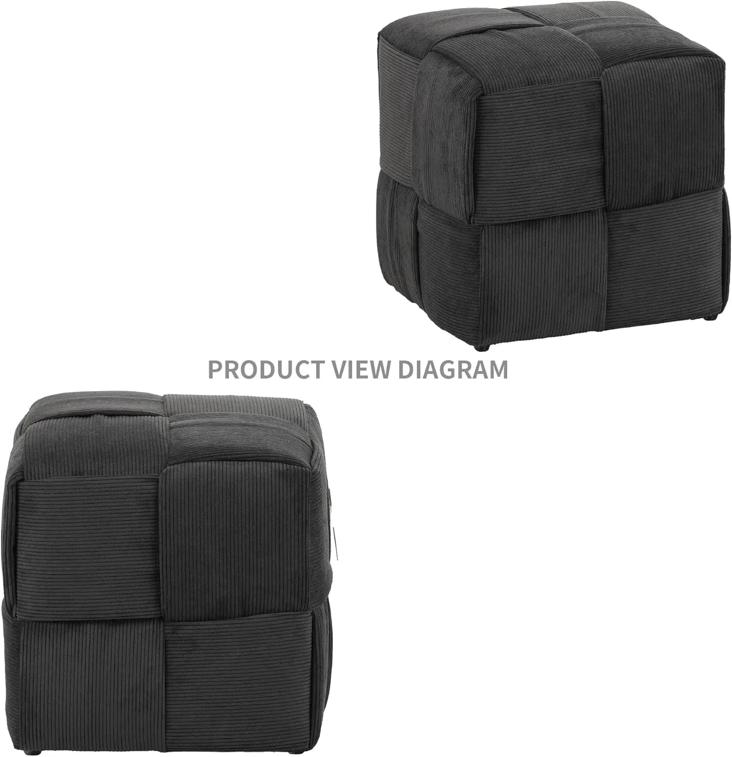 QIHAI Ottoman Foot Rest Soft and Comfortable Ottoman,Square Corduroy Woven Design Sofa Stool (Brown) QIHAI