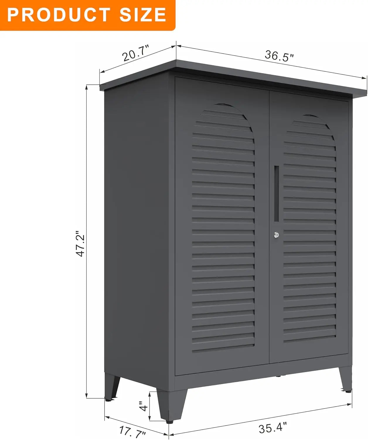 QIHAI Tool Chests & Cabinets,47'' Tall Metal Tool Storage Cabinet, with Ample Storage Space for Garage,Warehouse,Garden,Office, Living Room,Bathroom,Utility Room (47'' Tall + Slate + Steel) QIHAI