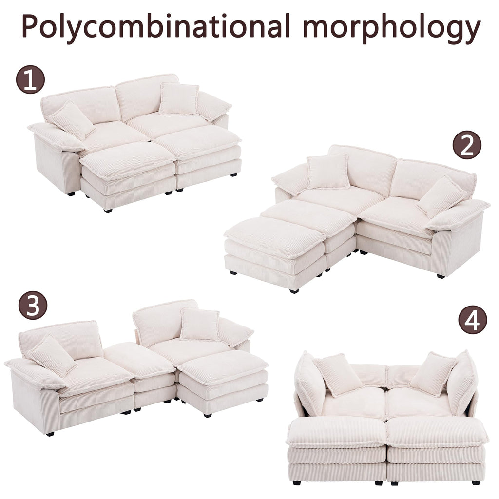 Modular Sectional Sofa,Comfortable Cloud Sofa,Modern Style Sofa,Suitable for Use in The Living Room (Gray)