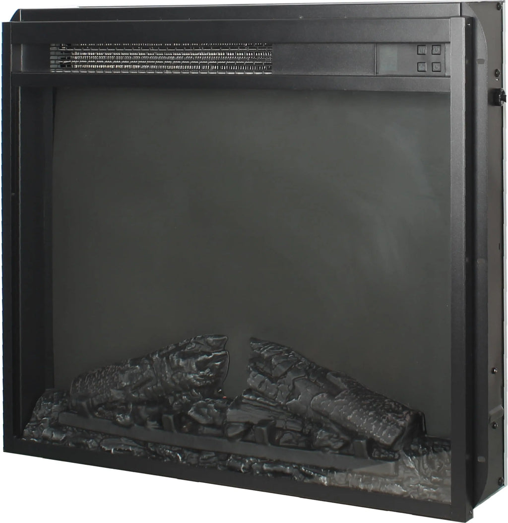 18 inch Electric Fireplace Insert, Ultra Thin Heater with Log Set & Realistic Flame, Overheating Protection (18 INCH) QIHAI