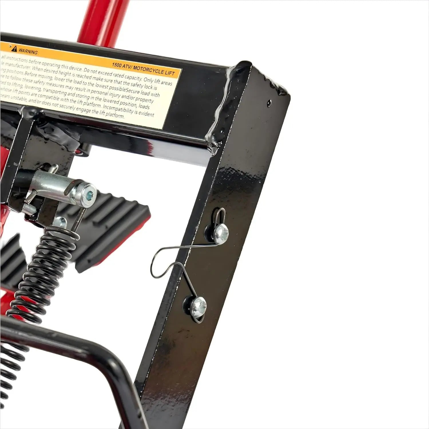 1500LBS Hydraulic Motorcycle Lift Jack, 1500 LBS Capacity Steel ATV Lift with Wheels and Handle, Portable Foot-Operated QIHAI