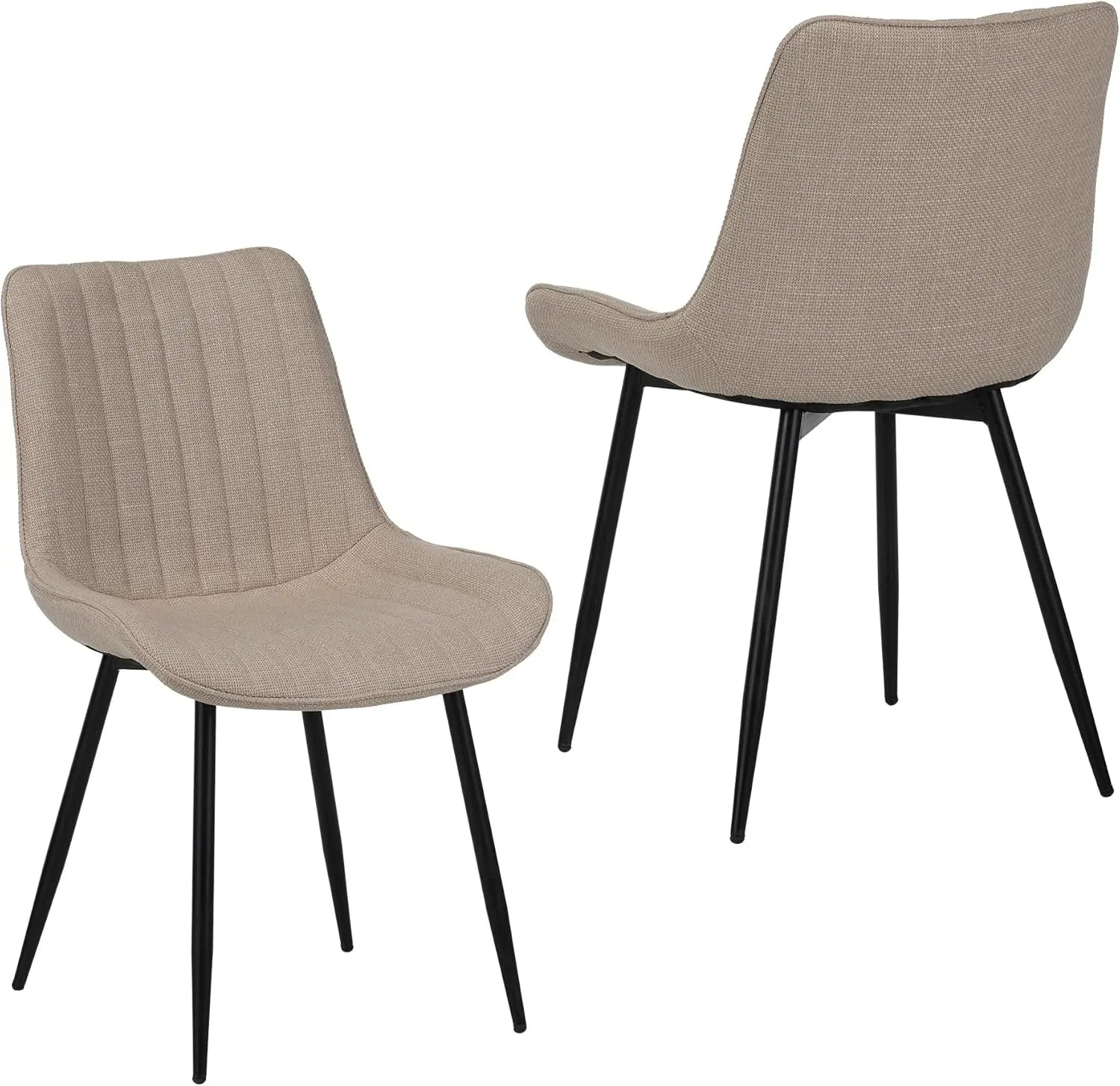 QIHAI Dining Chairs Set of 4,Soft-Seated Dining Chairs with Padded Backrests and Metal Legs for Living Room and Bedroom, Beige QIHAI