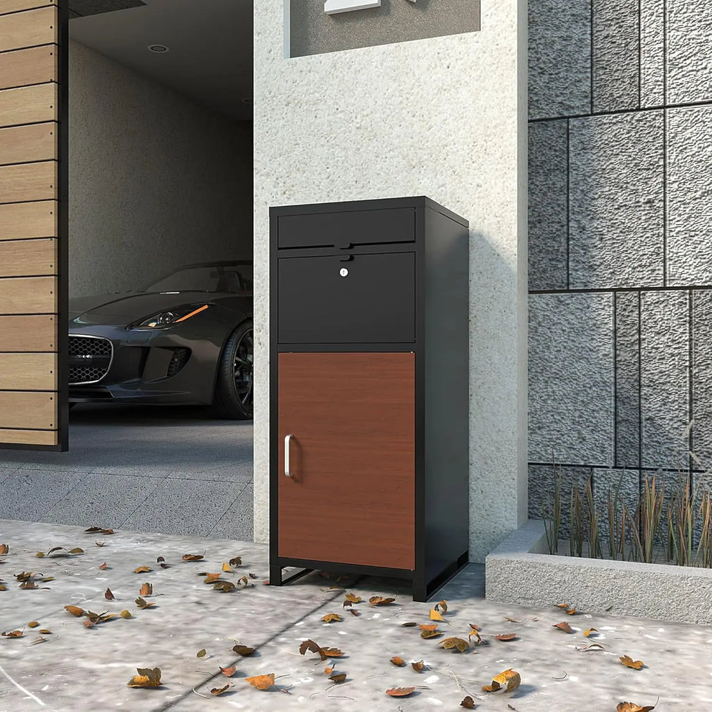 Package Drop Boxes & Lockers,Courier Locker with Mechanical Lock,Floor Standing Parcel Locker, Burglar Resistant Stopper, for Porch Curbside QIHAI