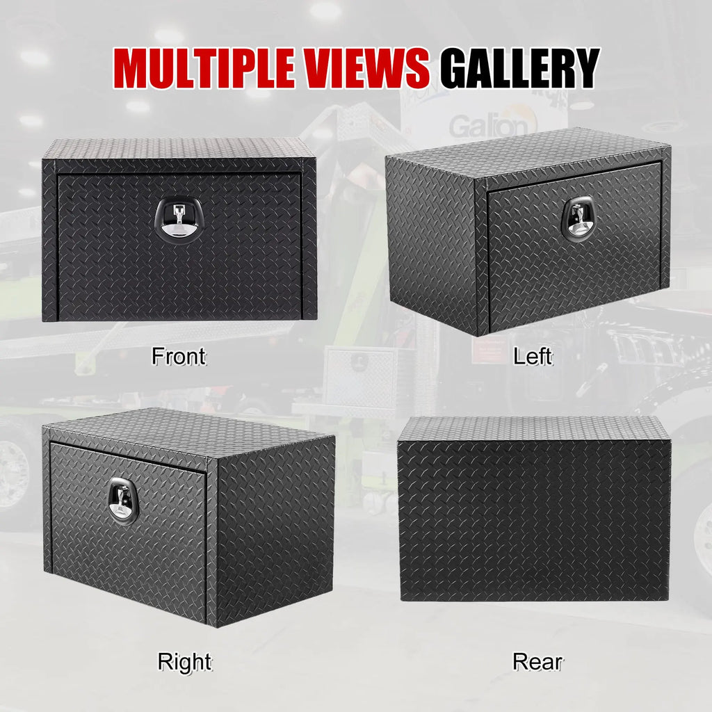 QIHAI Truck Bed Toolboxes,36 inch Aluminum Underbody Truck Tool Box Heavy Duty Underbed Toolbox Tool Storage Organizer Chest Waterproof Diamond Thread Plate Ideal for Pickup Truck ATV RV Trailer QIHAI