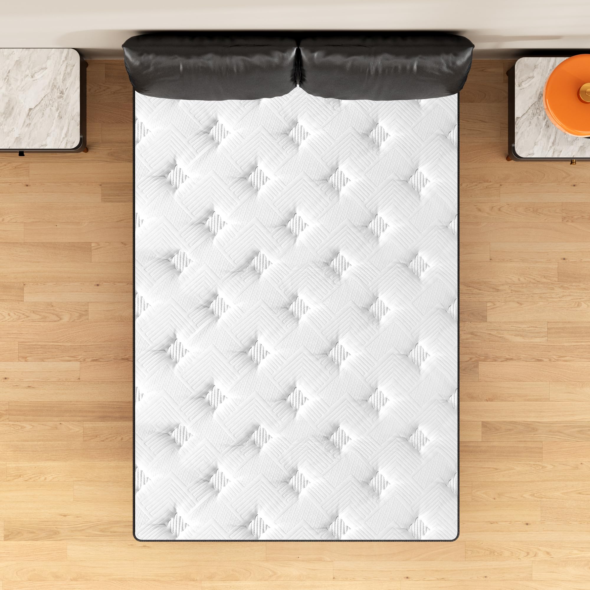 Queen 8 inch Mixed Mattress, Spring Mattress in Independent Packaging Bag, Breathable and Comfortable, Decompression, Including Gel Memory Foam, Suitable for Various bedsteads (8 Inch, Queen)