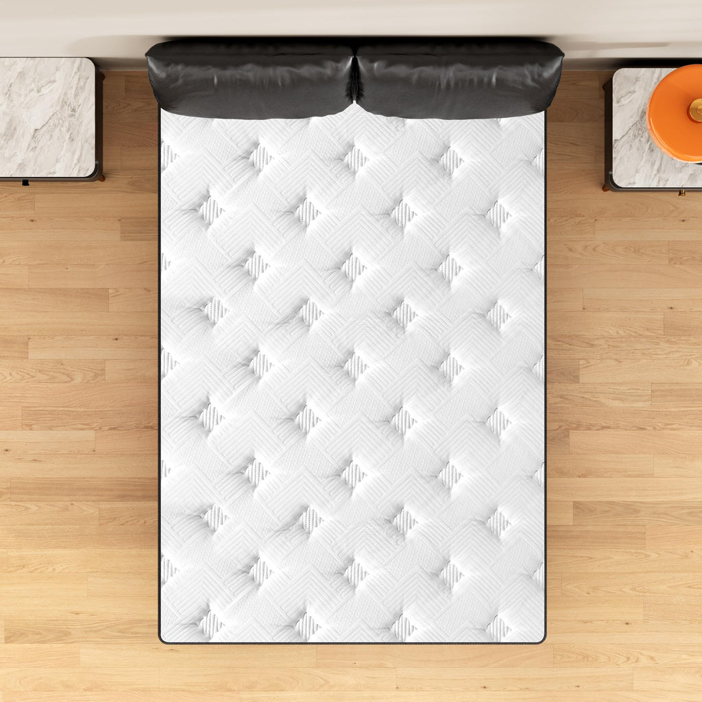 Queen 8 inch Mixed Mattress, Spring Mattress in Independent Packaging Bag, Breathable and Comfortable, Decompression, Including Gel Memory Foam, Suitable for Various bedsteads (8 Inch, Queen)