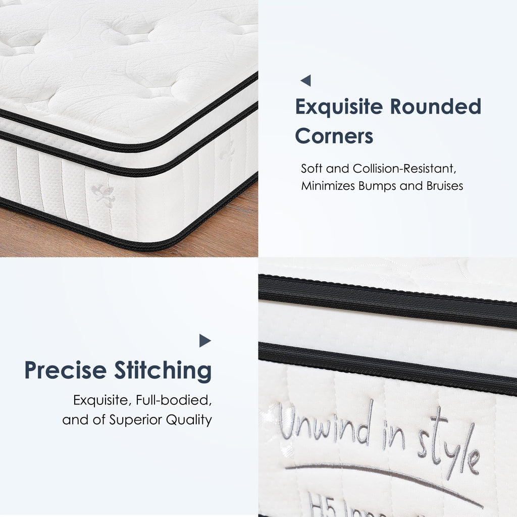 Twin Mattress 12 Inch, Memory Foam Mattress with Pocket Spring, Soft & Comfortable Medium Firm (12 inch, Twin)