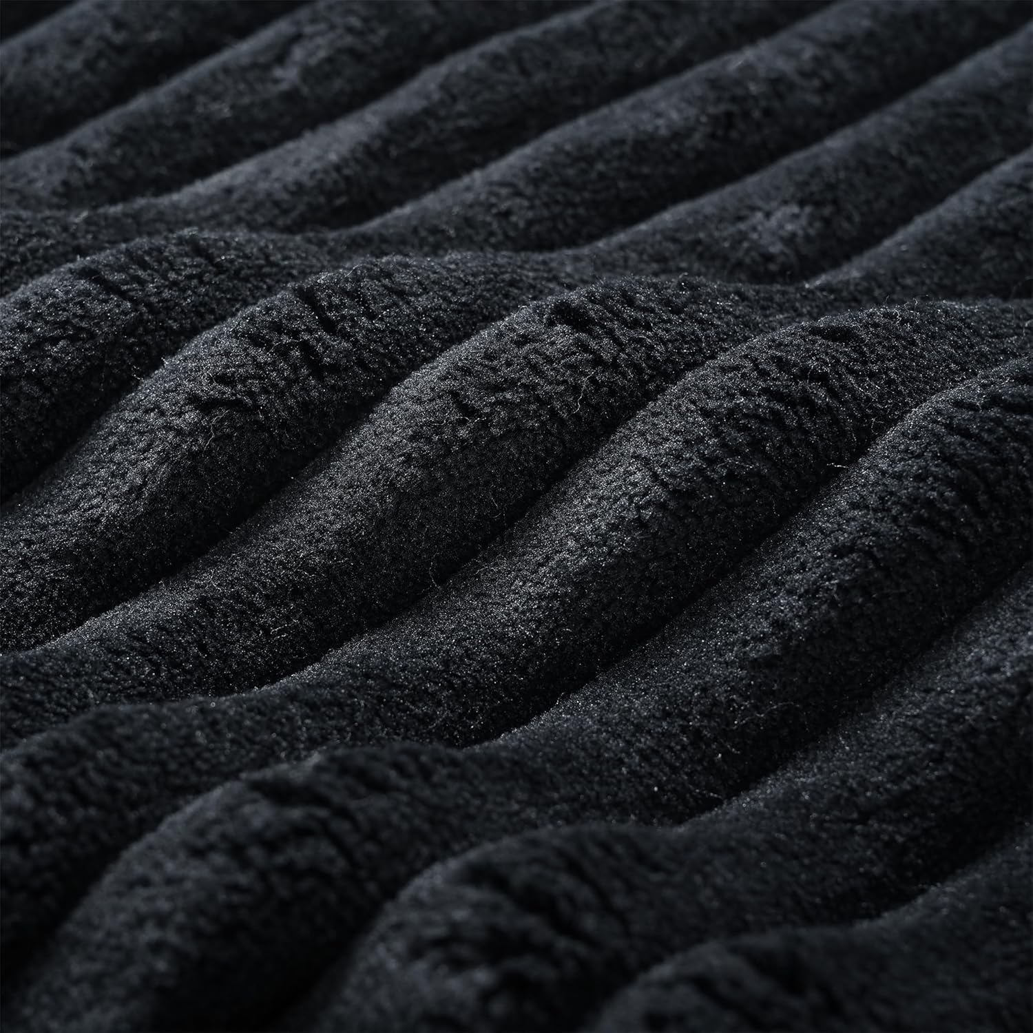 104" Corduroy Sectional Couch, Boneless L Shaped Couch with Deep Seat, Cloud Foam Sofa with Chaise, Sectional Sofa No Assembly Needed for Living Room (Foam + Black + Corduroy + 3 Seat)