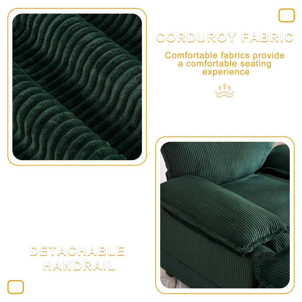46.9" Extra-Large Reclining Sofa,Cloud Sofa Set, Equipped with 2 Soft Cushions. Single-Person Comfortable Sofa. Suitable for Living Rooms, Apartments and Offices (Black)