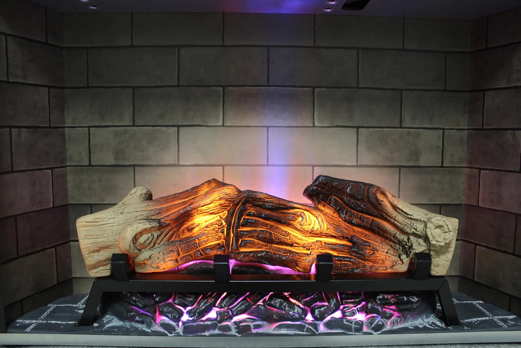 18 inch Electric Fireplace Insert, Ultra Thin Heater with Log Set & Realistic Flame, Overheating Protection (18 INCH) QIHAI