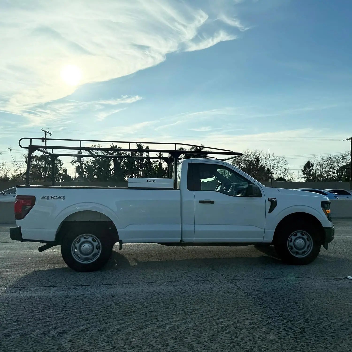 Universal Steel Over-Cab Truck Bed Rack Contractor Pickup Lumber Full Size Rack Adjustable for Kayak, Ladder, Surfboard, Lumber QIHAI