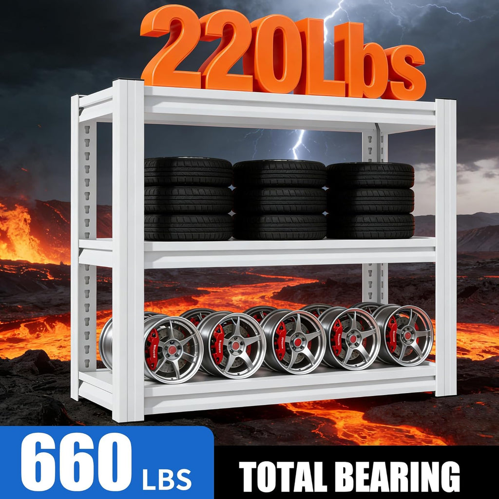 20-30 Gallon Fish Tank Stand - Metal Aquarium Stand, 34 "W x 18 "D x 31"H Adjustable Heavy Duty Reptile Tank Stand, Adjustable 3-Tier Fish Tank Rack Shelf for Home Office, Tank Not Included,White