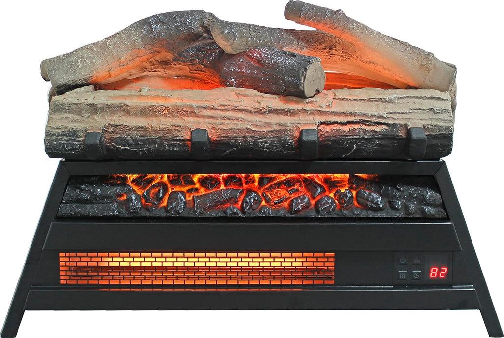 23 Inch Electric Fireplace 3D Log Set Insert Infrared Heater | Indoor Use, 3D Flame Effect, Infrared Heating, Insert Design, Log Set Included